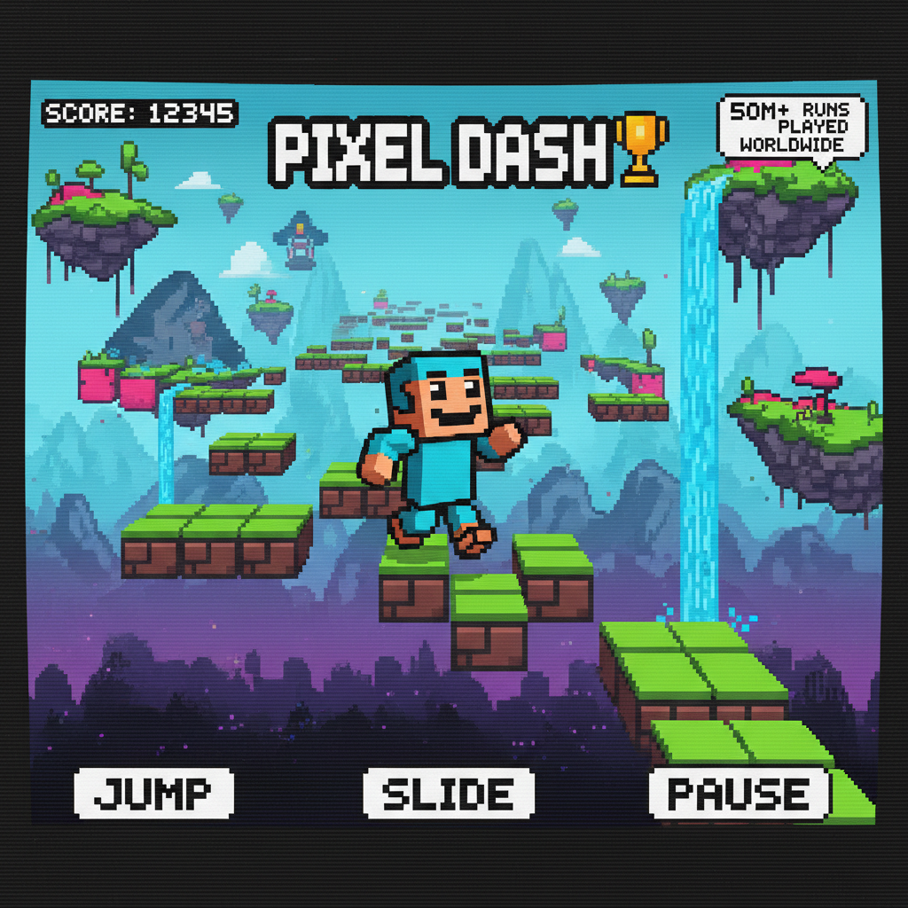 Pixel Dash — A retro-styled endless runner with procedural level generation.