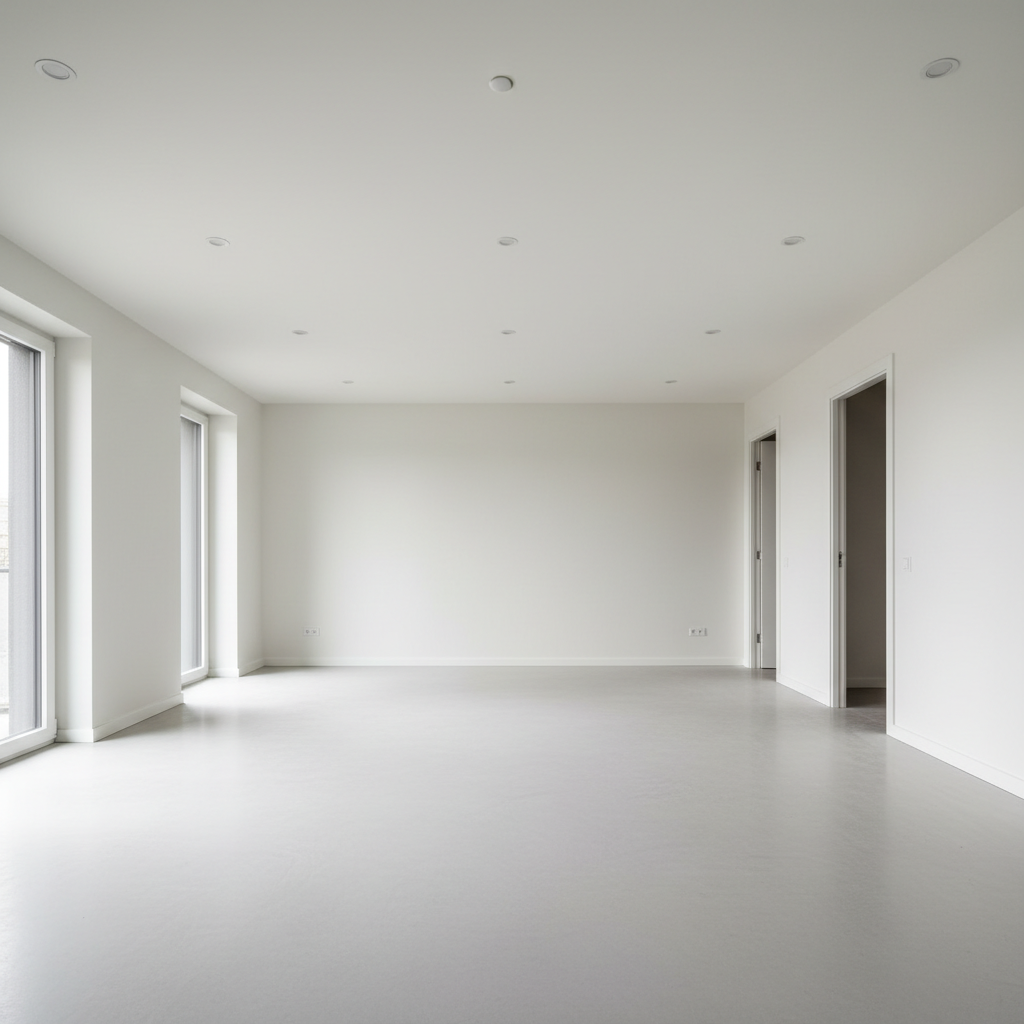 Standard MLS real estate listing photo showing an empty living room with flat overhead lighting and no atmosphere