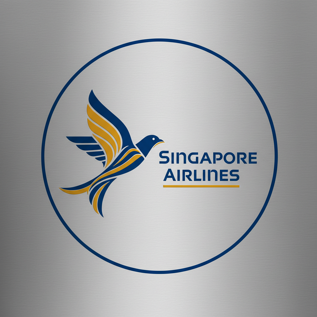 Singapore Airlines aircraft with distinctive blue and yellow livery on tarmac