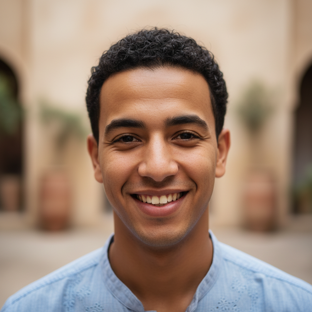 Karim El Fassi, voyageur belgo-marocain souriant