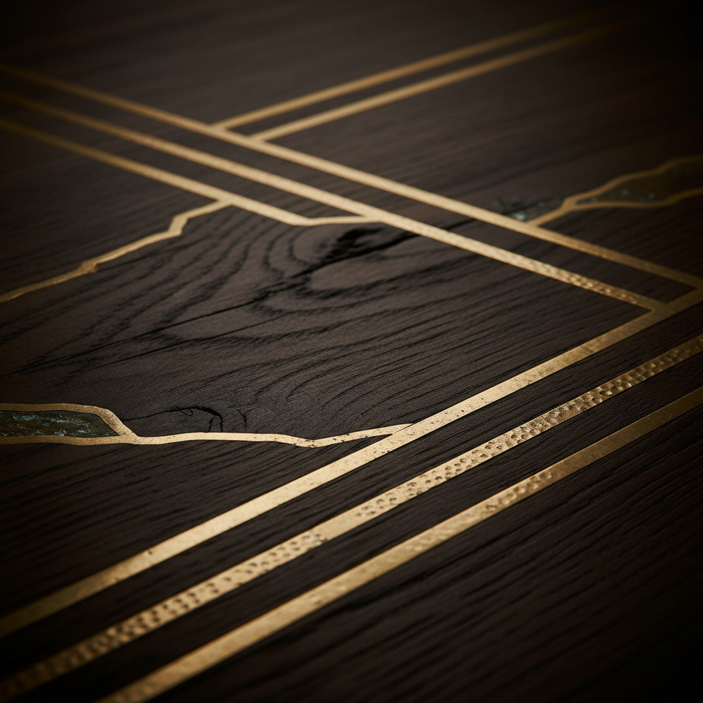 Rich dark smoked oak wood grain close-up showing deep chocolate tones and wire-brushed texture detail