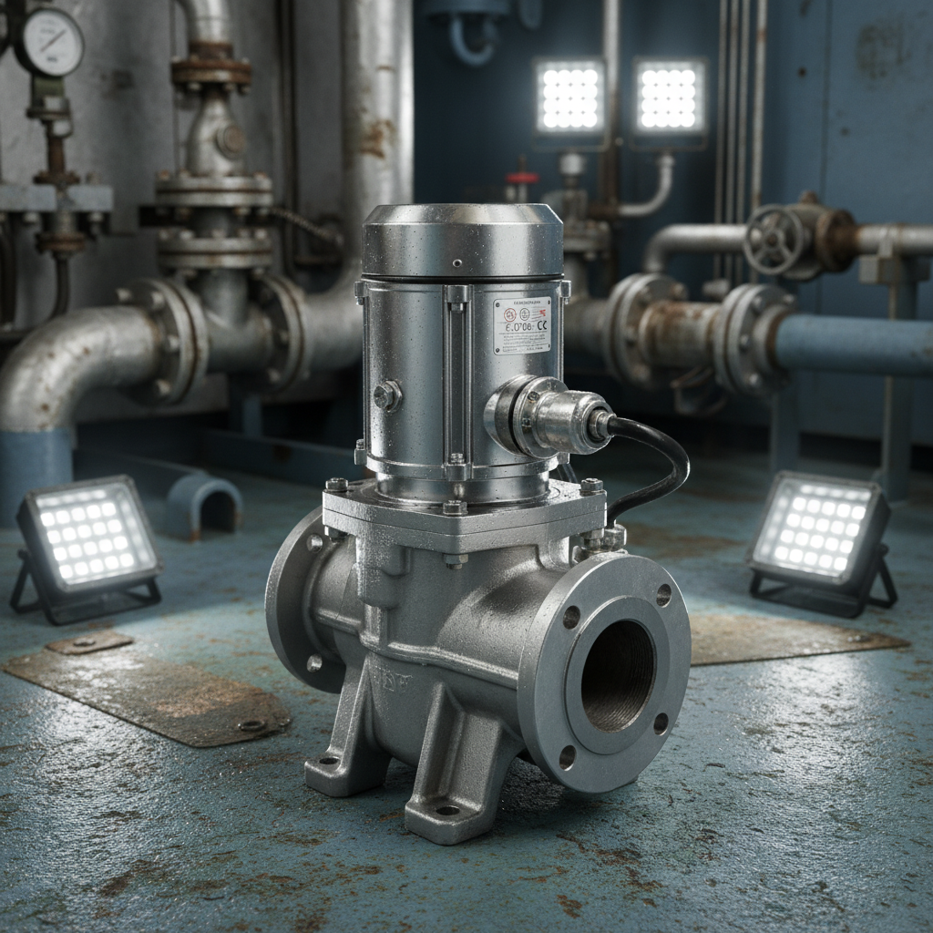 IP68 sealed motor installed inside marine pump housing on offshore vessel