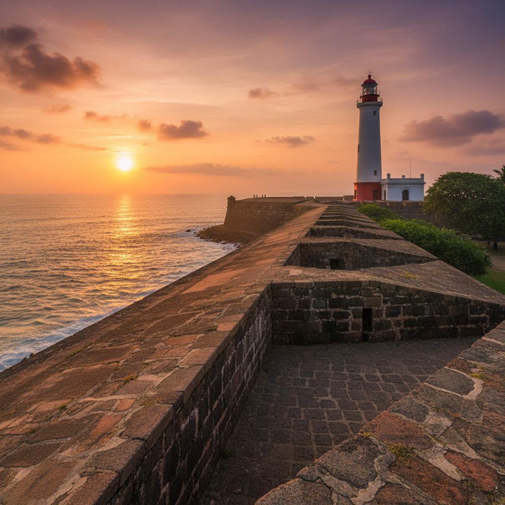 Galle Fort Dutch colonial ramparts overlooking the Indian Ocean Sri Lanka