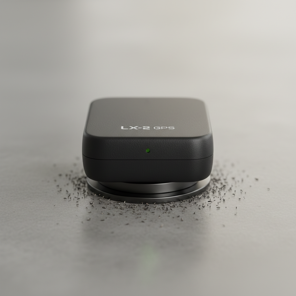 LX-2 Magnetic GPS tracker — compact device with powerful magnetic base for covert vehicle attachment