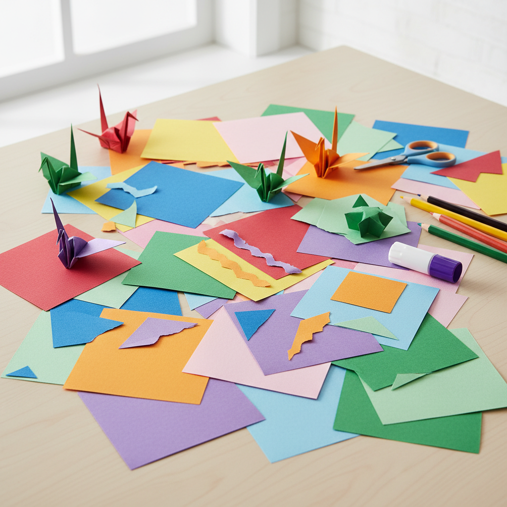 Colorful craft paper set for art projects