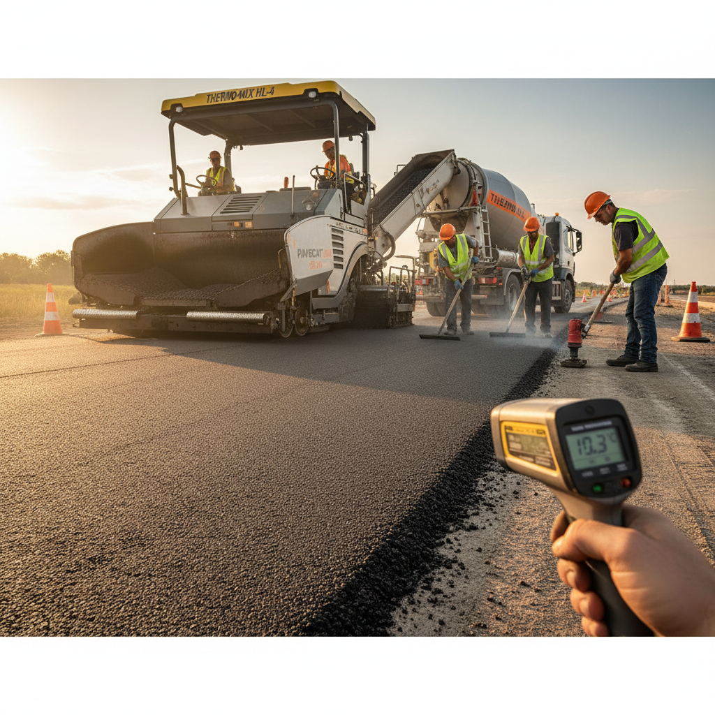 Hot-Mix Surface Pour — asphalt paving process step