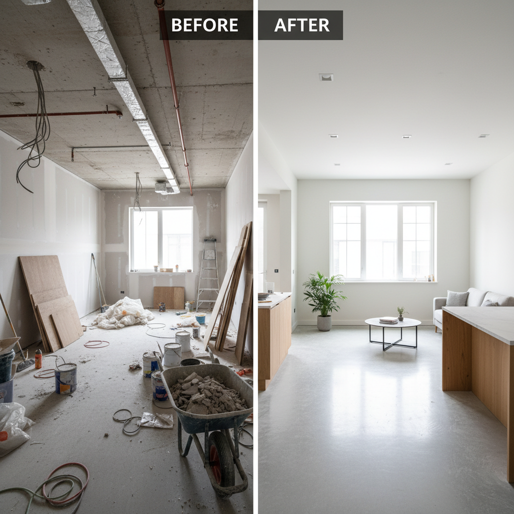 Post-construction window cleaning after renovation