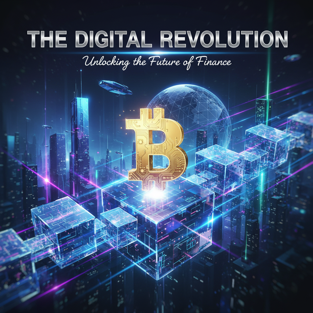 Golden city key NFT with blockchain overlay on dark background