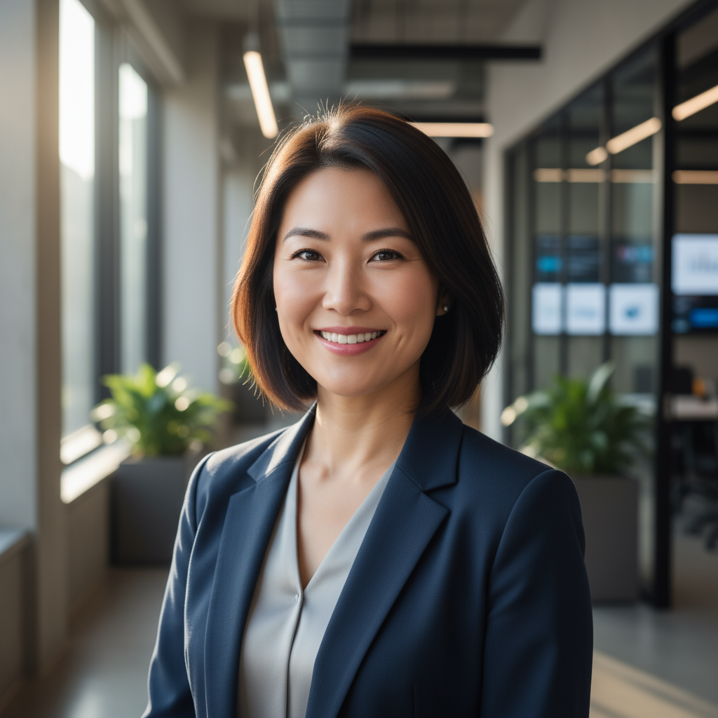 Professional headshot of Sarah Chen, Chief Technology Officer