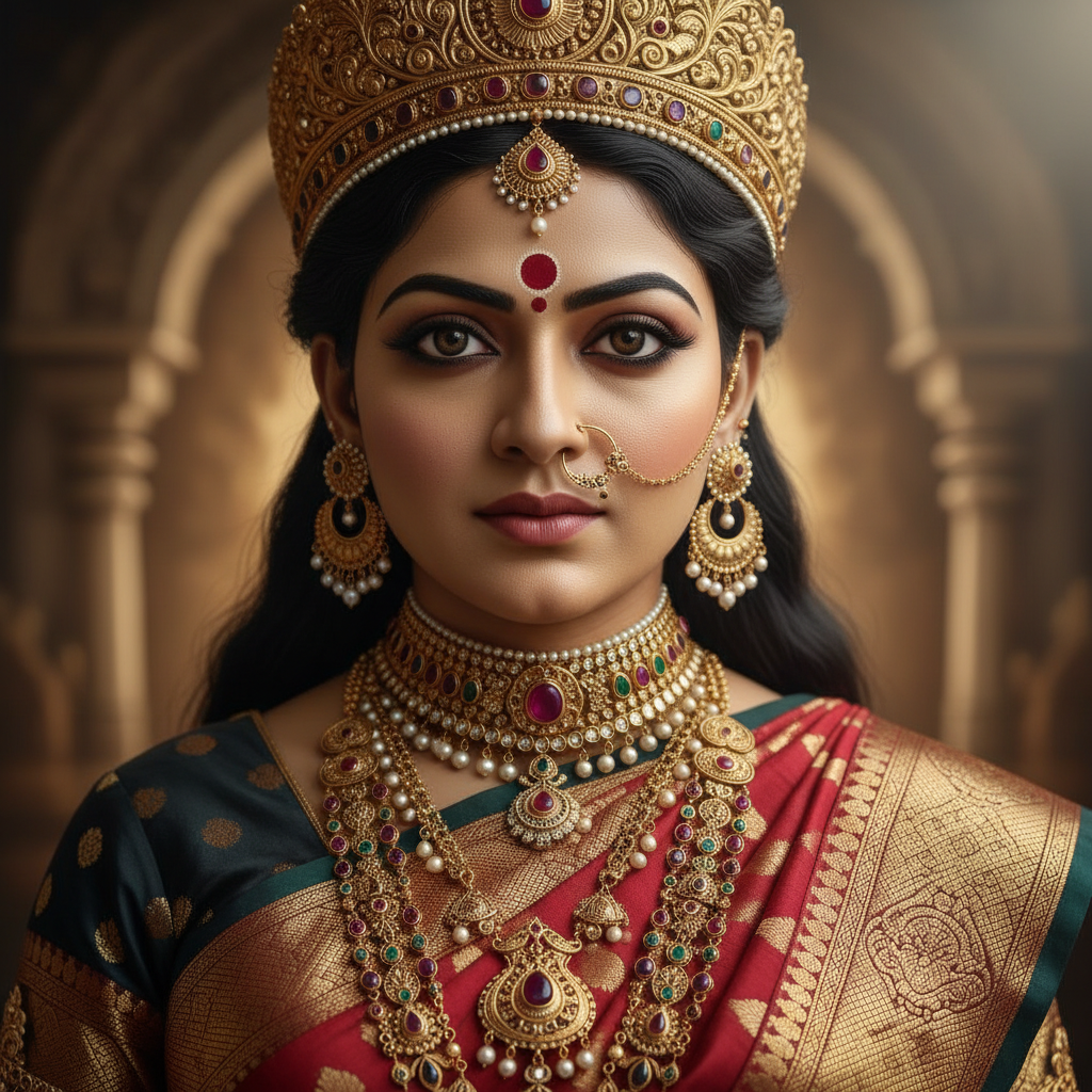 Indian woman with confident expression and traditional attire