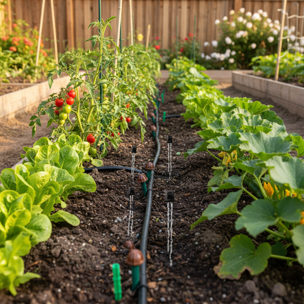 Toro drip irrigation system with emitters, tubing and controller for large garden