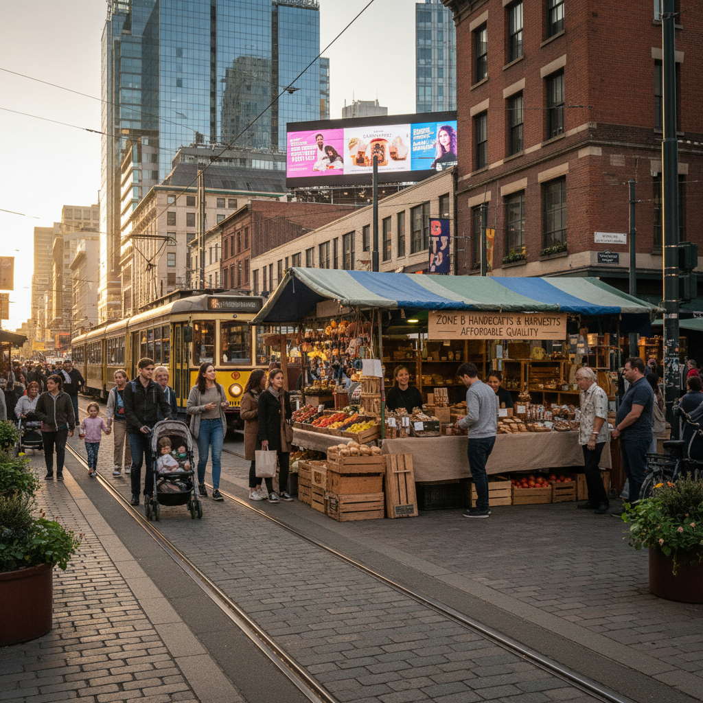 High traffic Zone B stall location with balanced visibility and affordability
