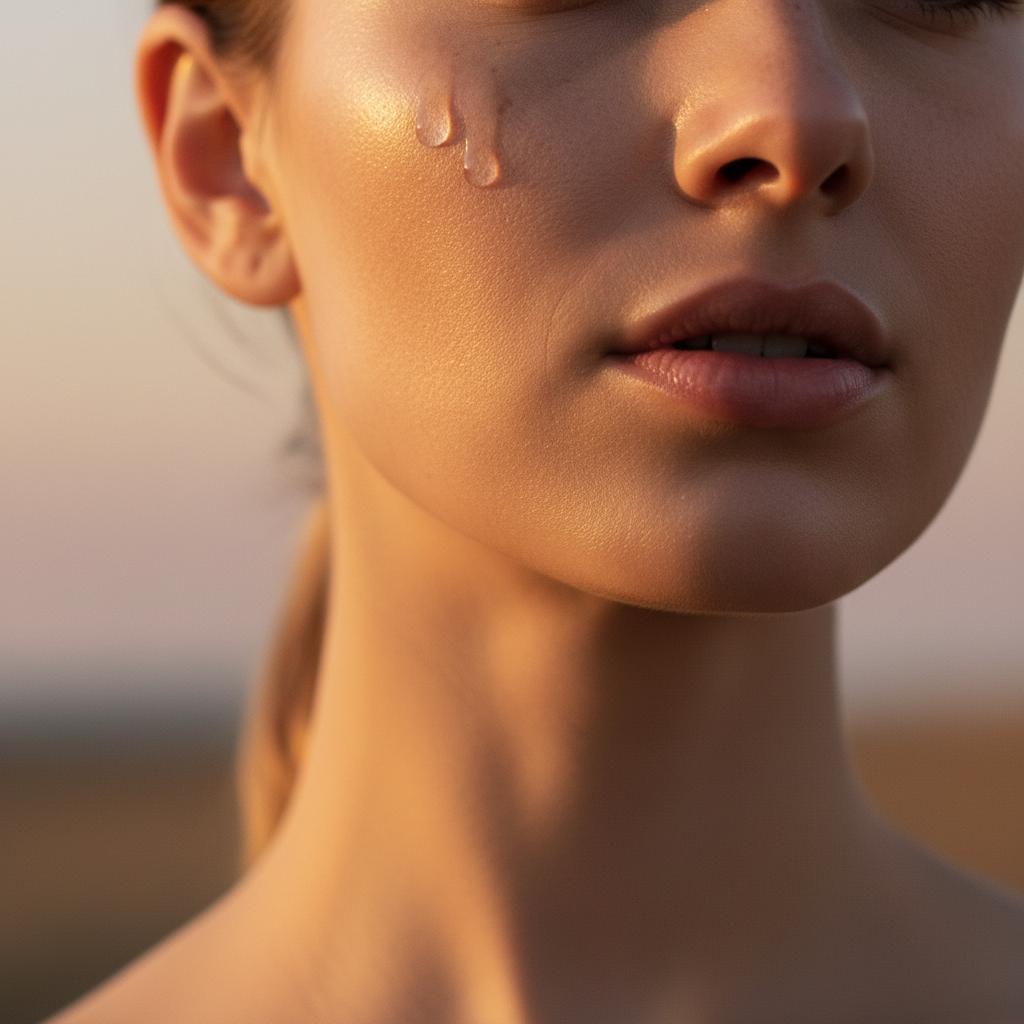 Skincare serum golden hour TikTok template