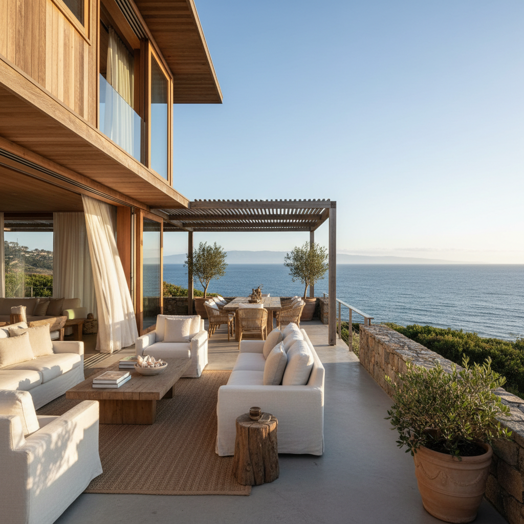 Elegant coastal home exterior