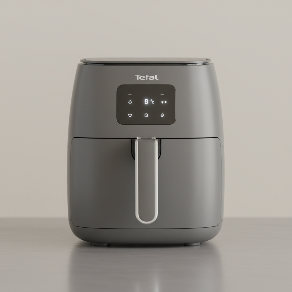 Tefal Easy Fry Precision EY505D grijs compact model vooraanzicht gesloten lade
