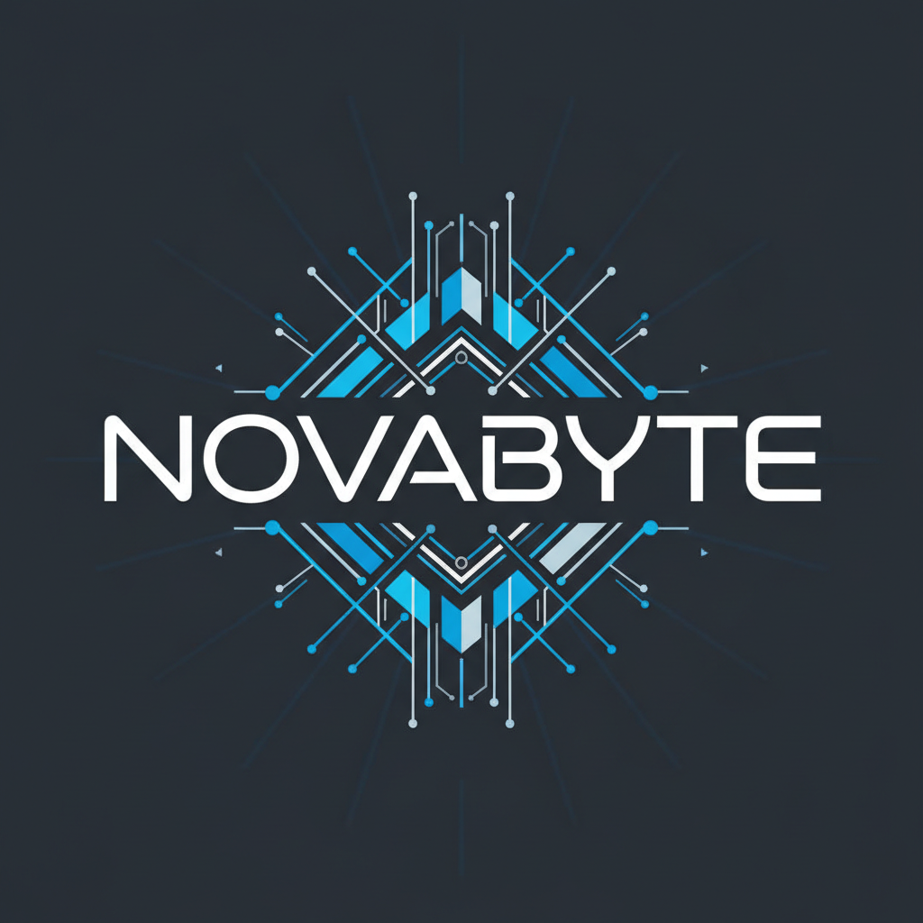 Modern tech company logo with blue geometric design on white background