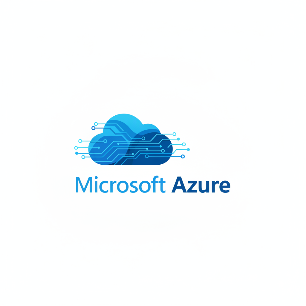 Microsoft Azure cloud platform visualization with interconnected services and enterprise solutions