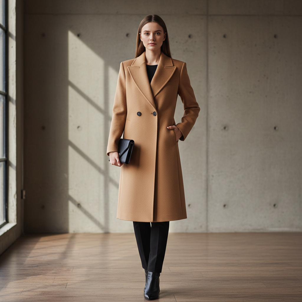 SLF Meridian Coat — structured ivory wool coat thumbnail