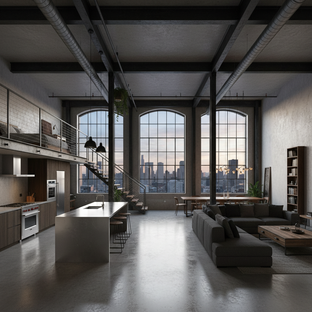 Industrial loft with harbour views in Rotterdam