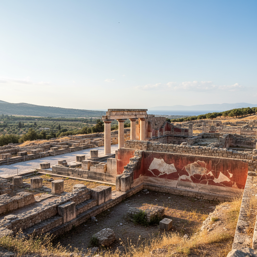 Knossos Palace ruins of the Minoan civilisation in Crete Greece