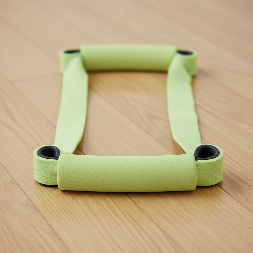 Premium thick Pilates mat in sage green with non-slip surface for floor exercises