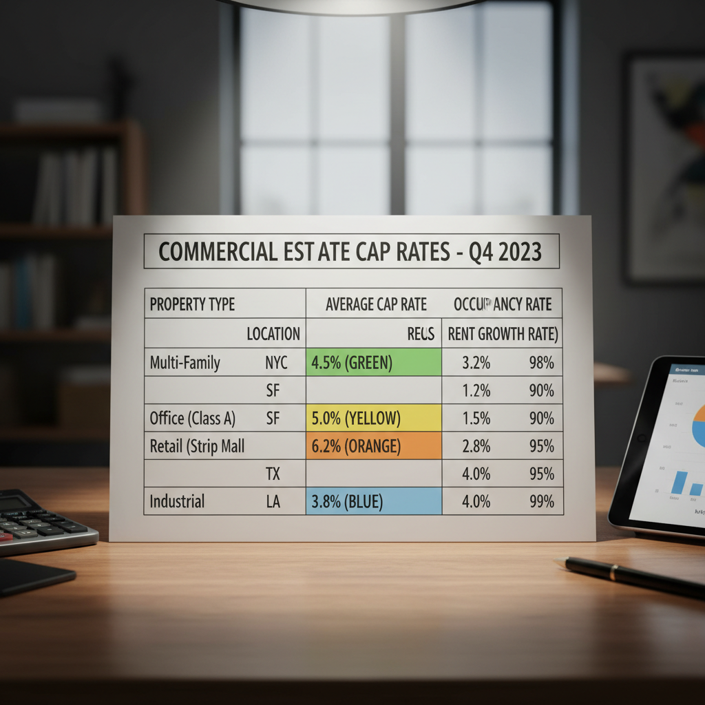 Cap rate table with financial data highlighted