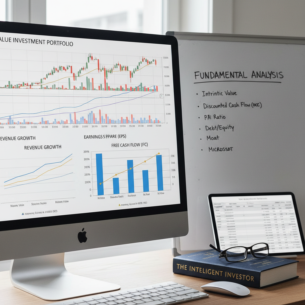 Financial analyst explaining annual report analysis on whiteboard with charts and financial statements visible in background