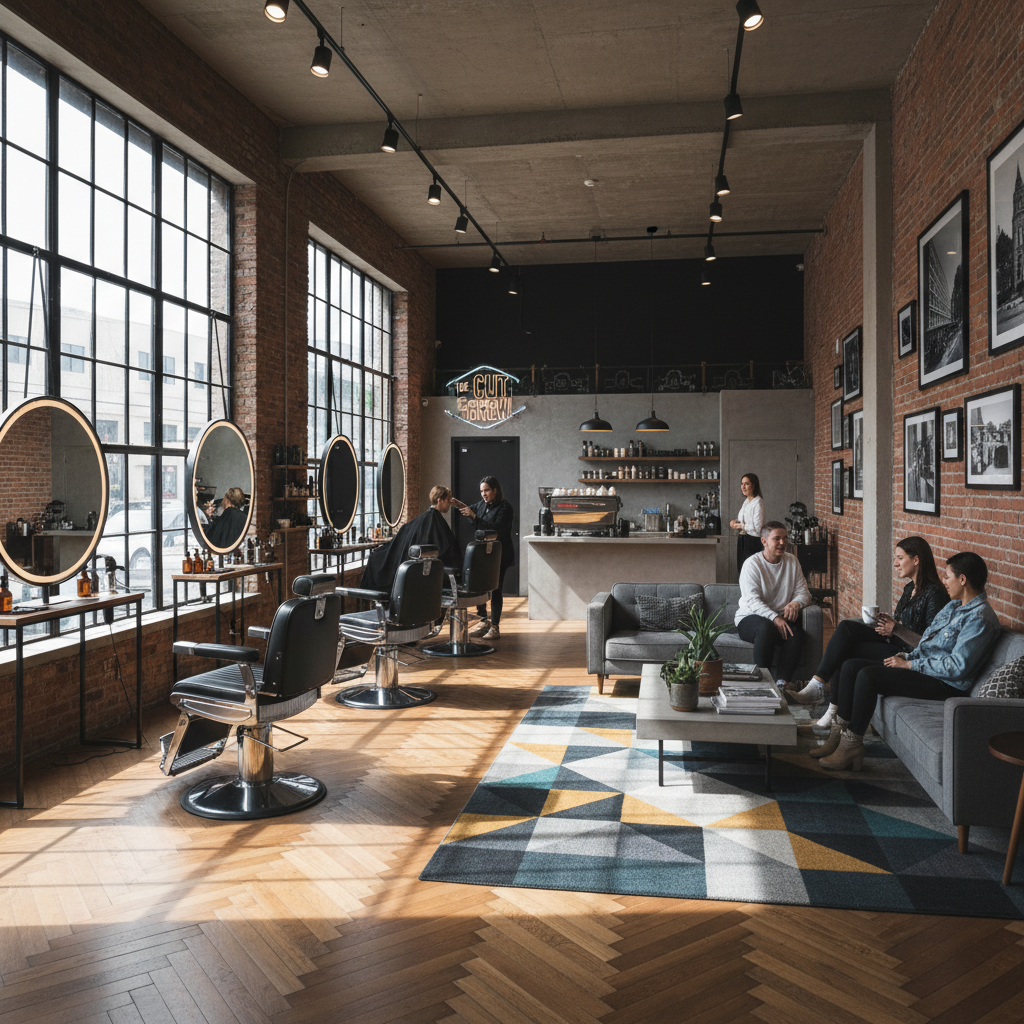 The Cutwright barbershop West Loop Chicago modern interior