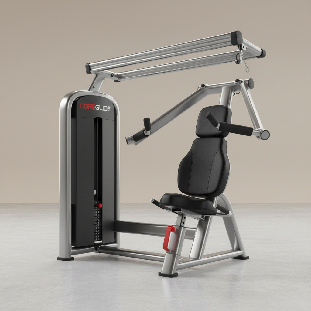 Abdominal crunch machine with guided motion for core training