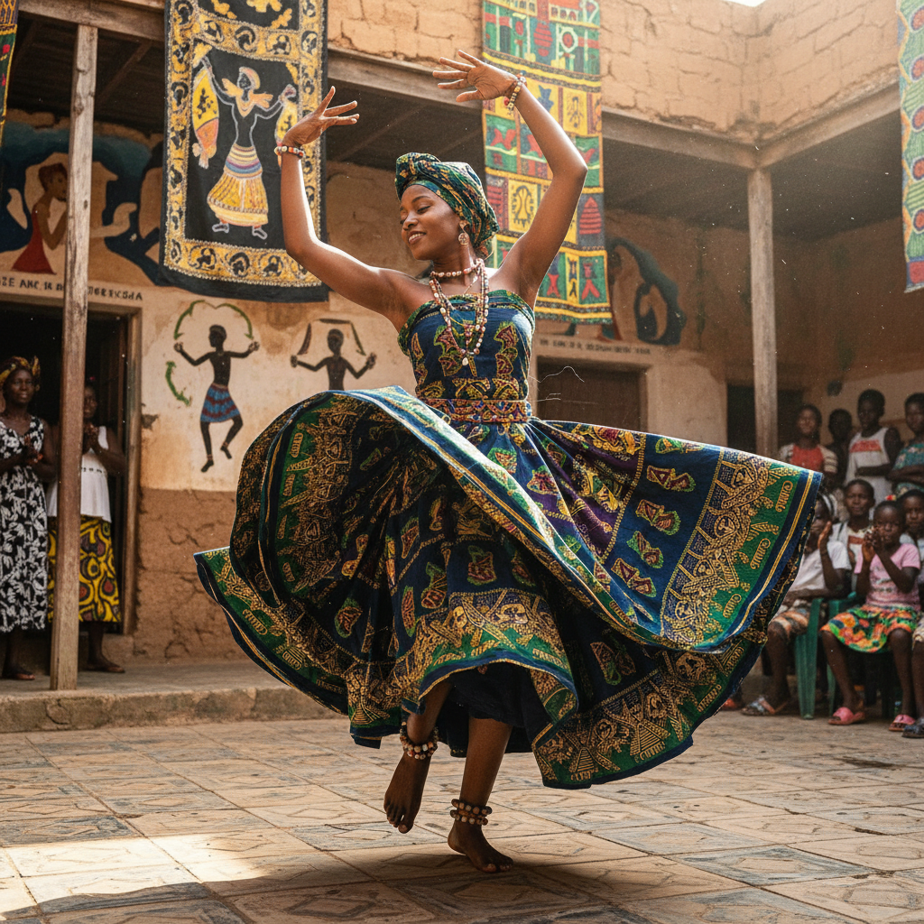 Aisha Kamara, Sierra Leonean dancer in expressive pose
