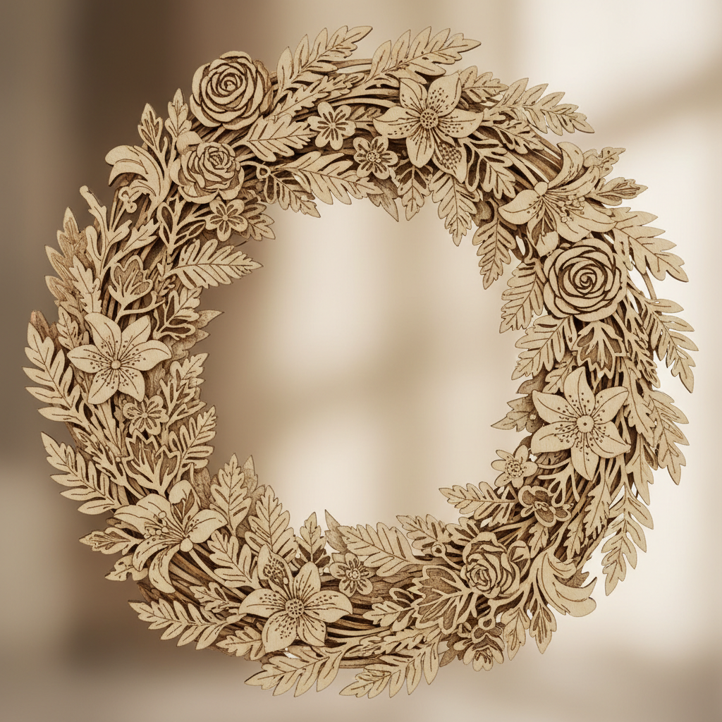 Ornamen pintu laser cutting motif klasik