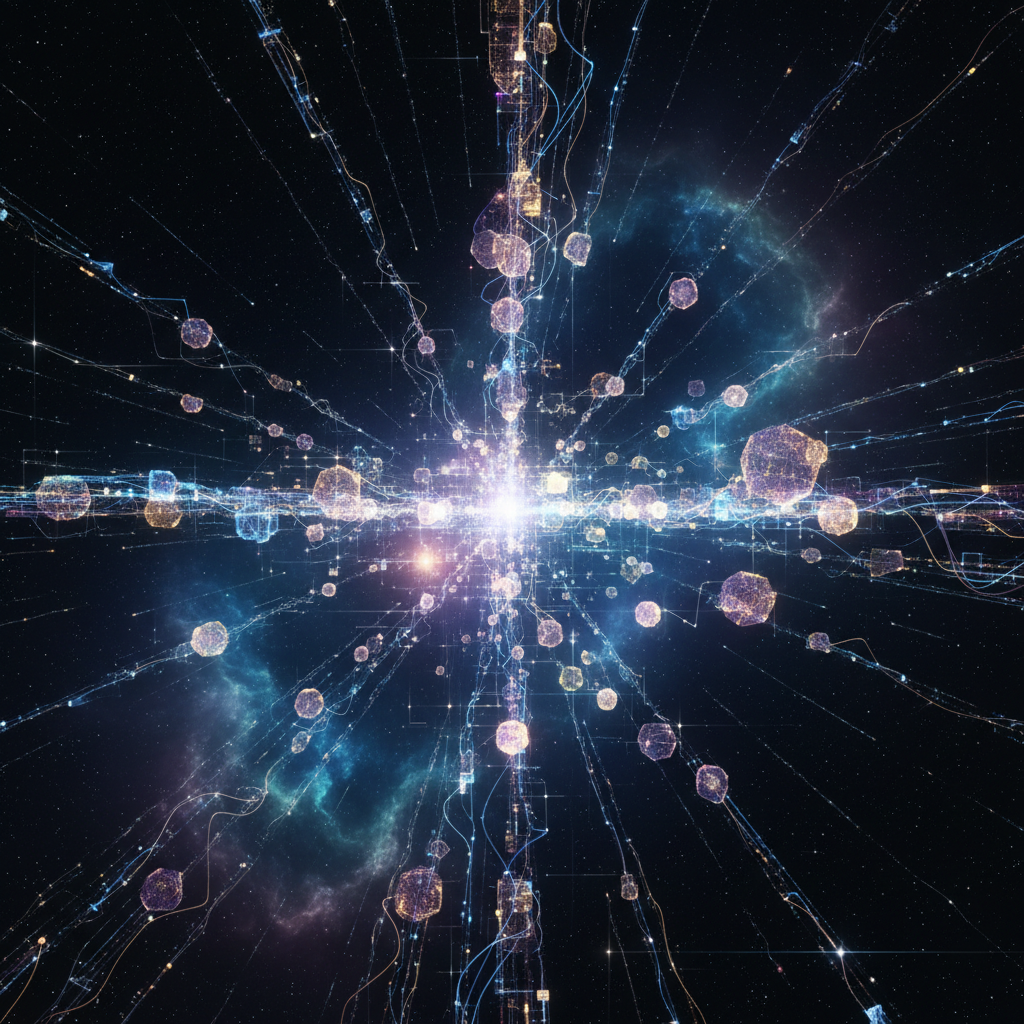 Glowing digital globe with encrypted network connections in deep blue space