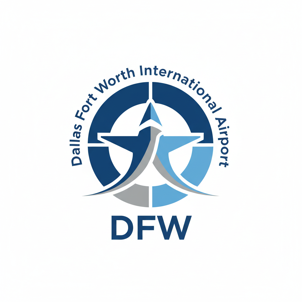 Dallas Fort Worth International Airport official logo with airplane symbol