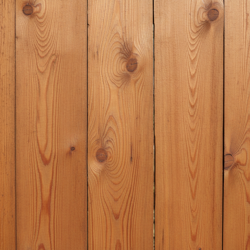 Close-up of cedar fence boards showing tight wood grain and warm honey tone
