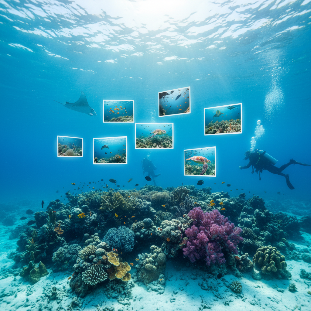 Scuba divers exploring vibrant coral reef during Dominica Dive Fest underwater photography competition