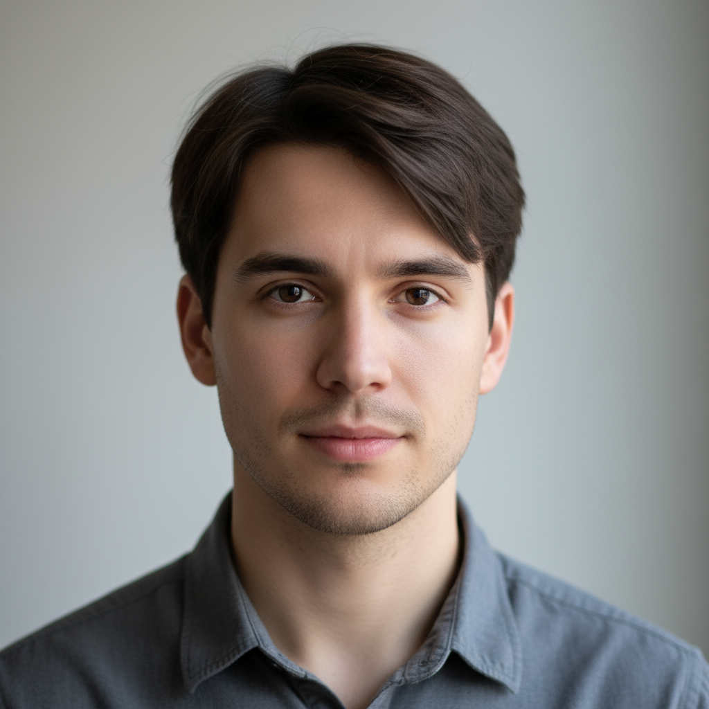 Tobias Engström, product designer, neutral background portrait