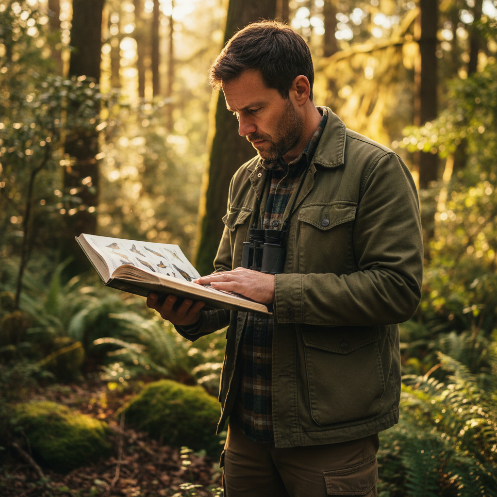Chapter member Robert with field guide in hand