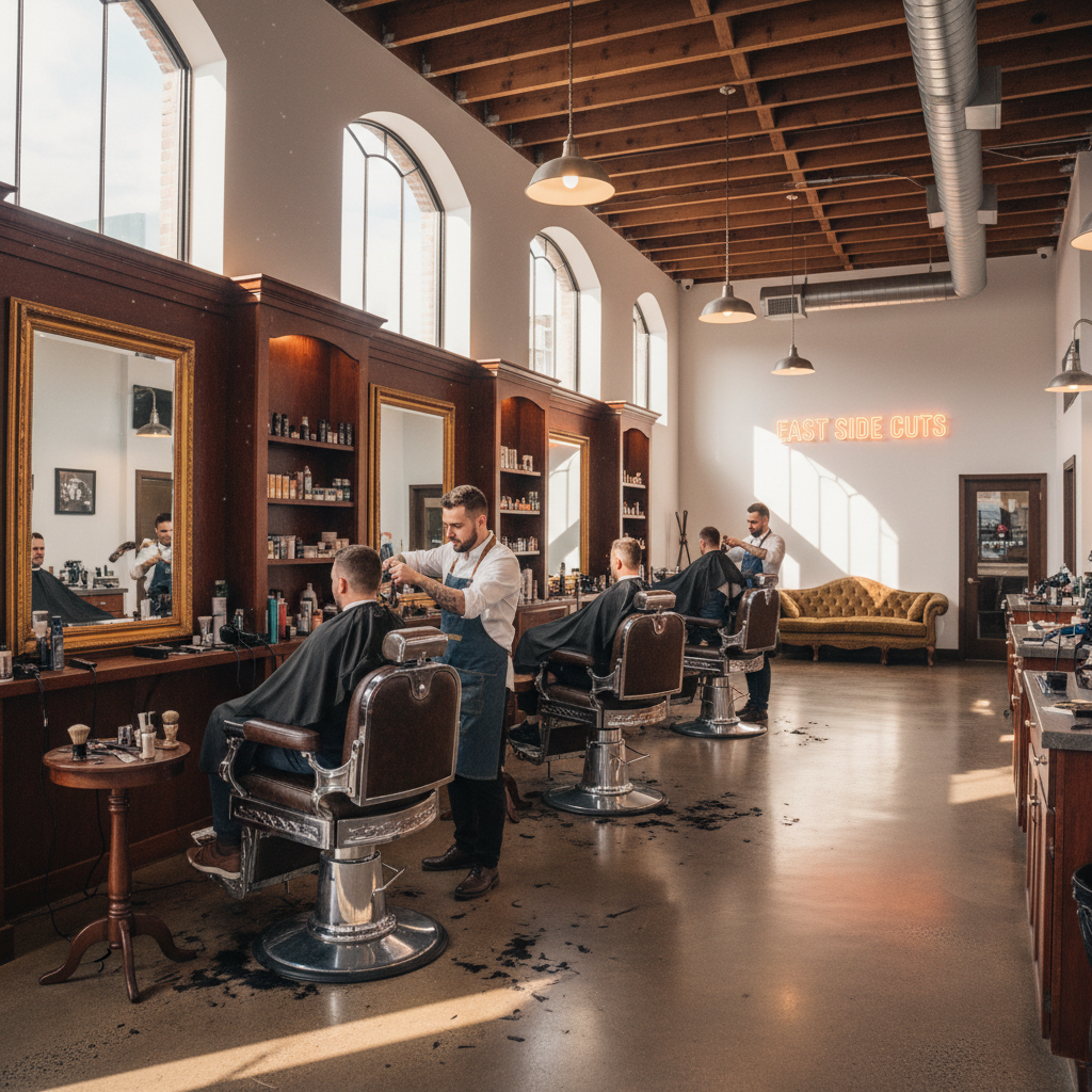 Broad and Sharp barbershop interior East Nashville