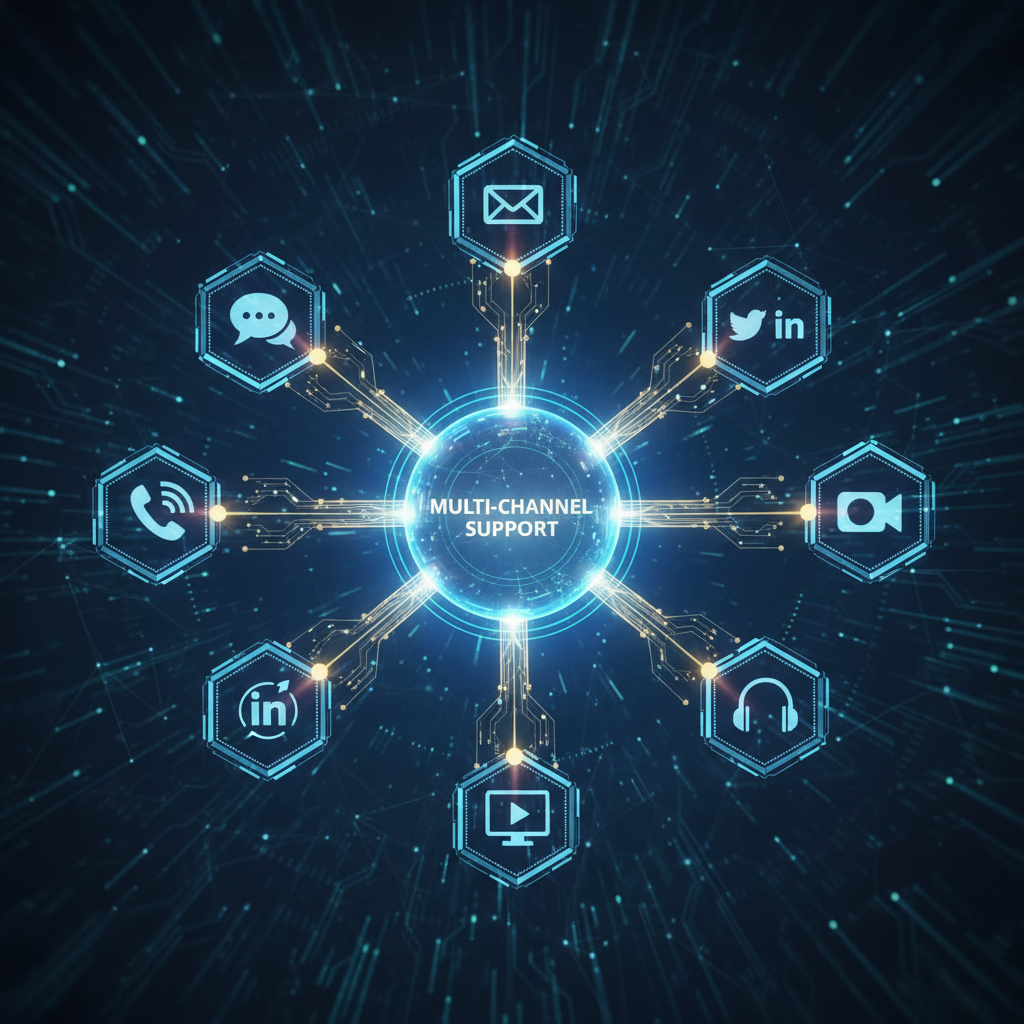 Digital communication channels and connectivity representing multi-channel support