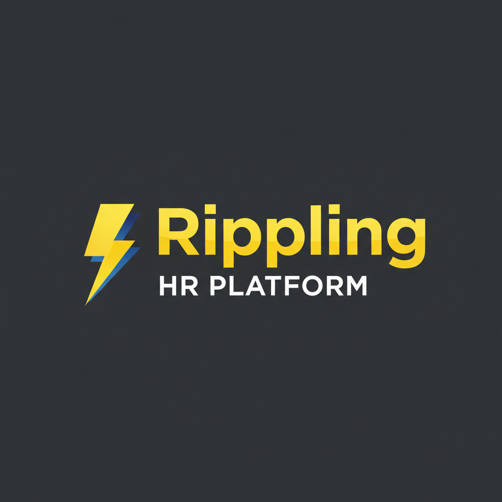 Rippling HR platform logo — yellow lightning bolt on dark background