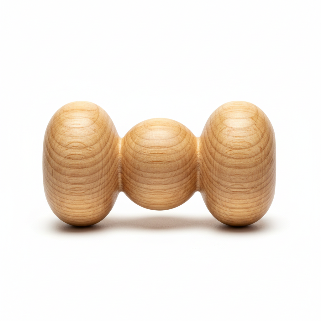 Handcrafted maple wood baby rattle with smooth beeswax finish