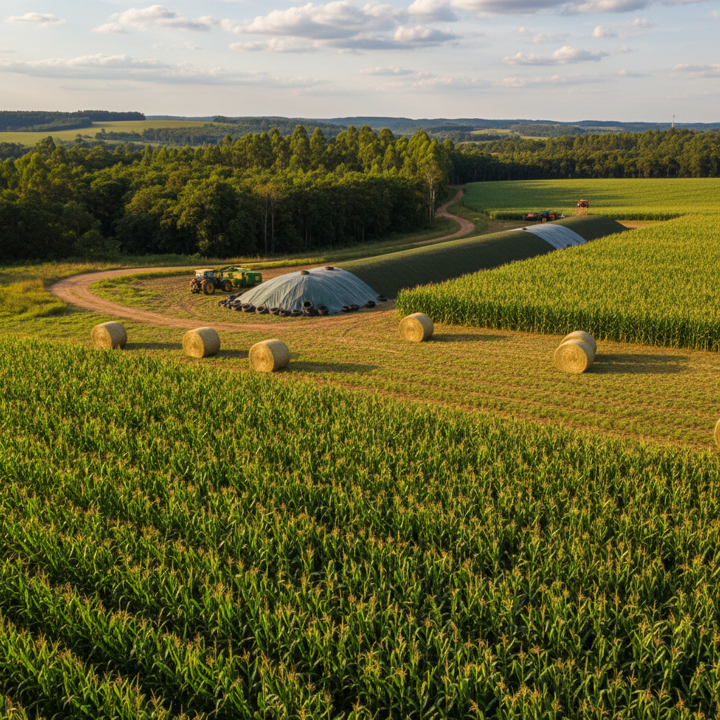 Campo verde produtivo Gravataí/RS — Agropastoril Bitelo feno milho silagem