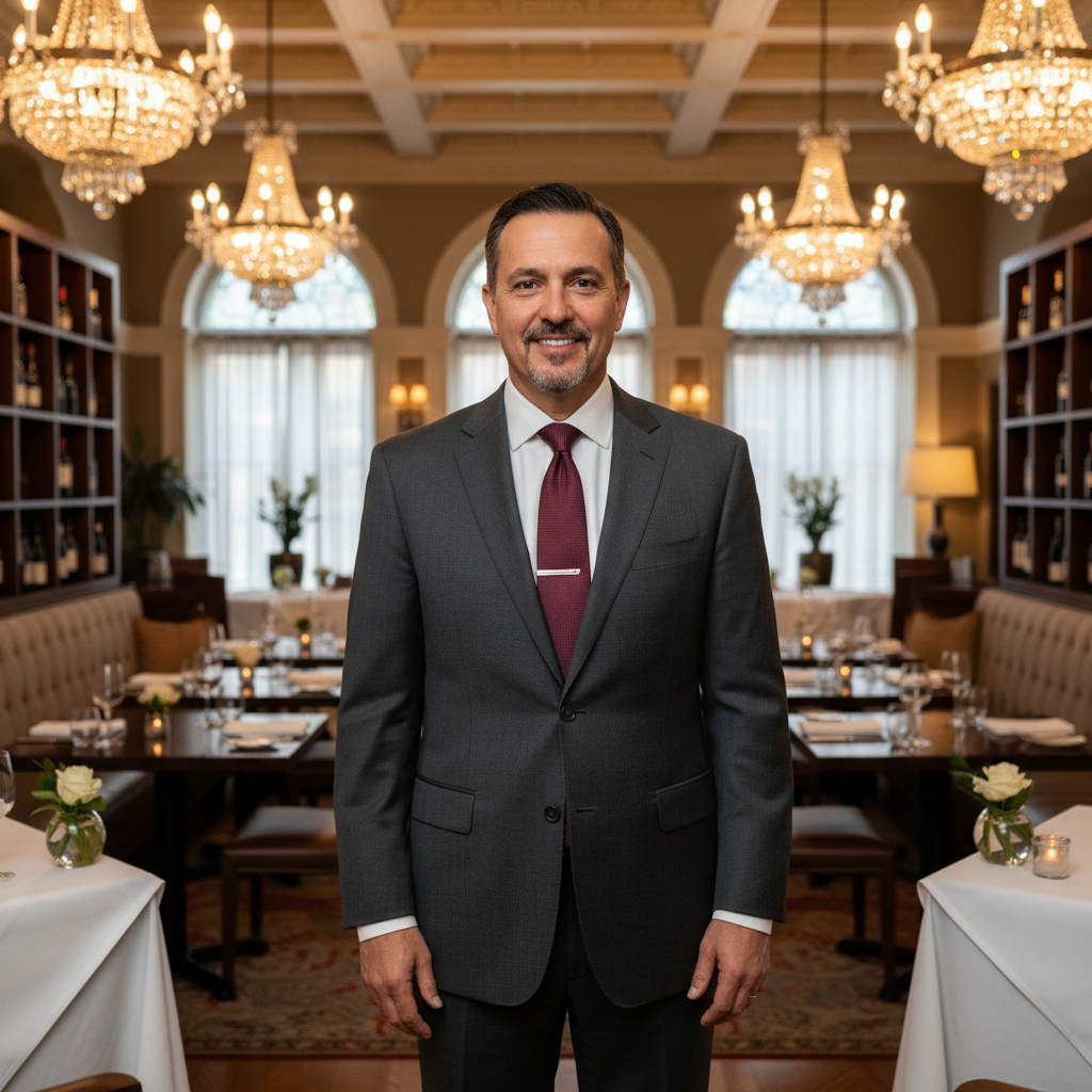 James Okonkwo, restaurant general manager in upscale dining establishment