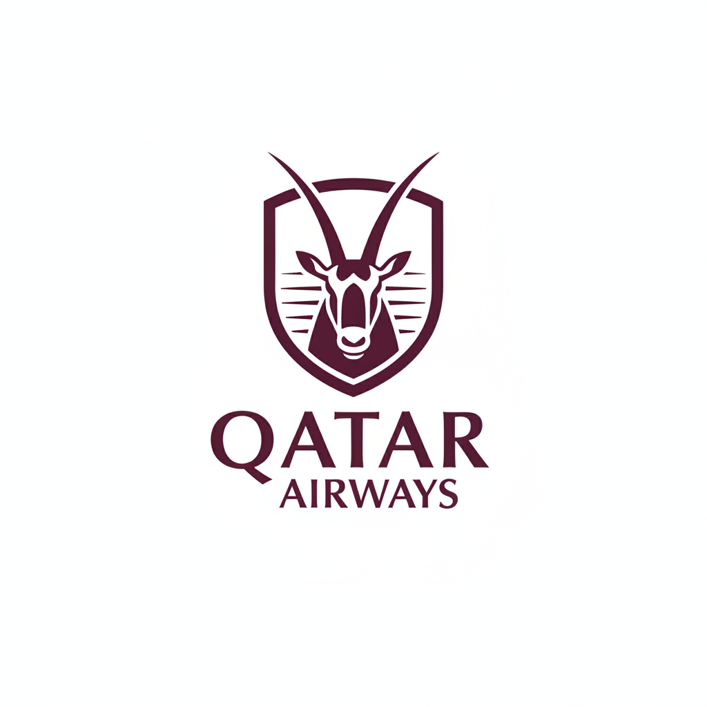 Qatar Airways aircraft with burgundy and white color scheme at international airport