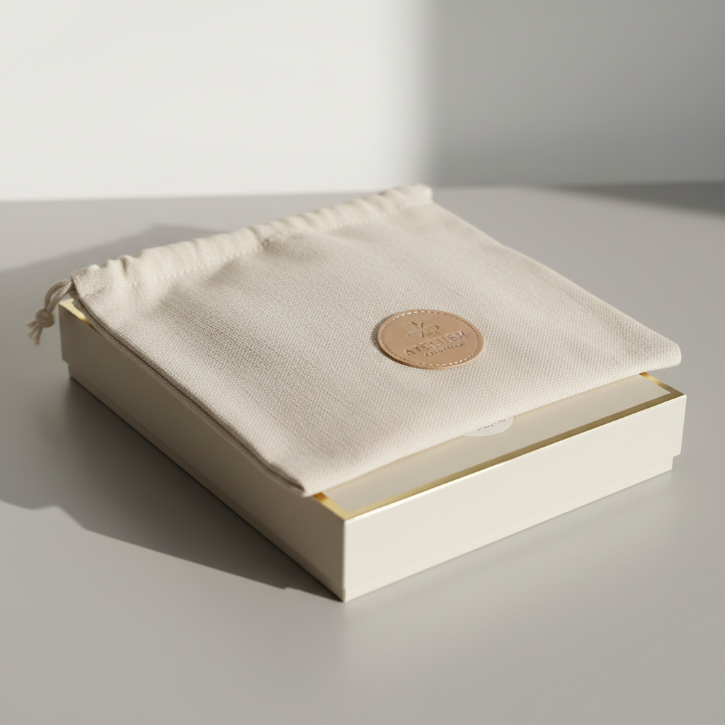 Premium shirt packaging with canvas pouch