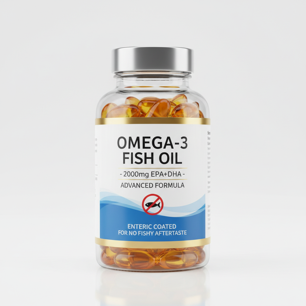 Omega-3 Fish Oil 2000mg product photo on clean neutral background