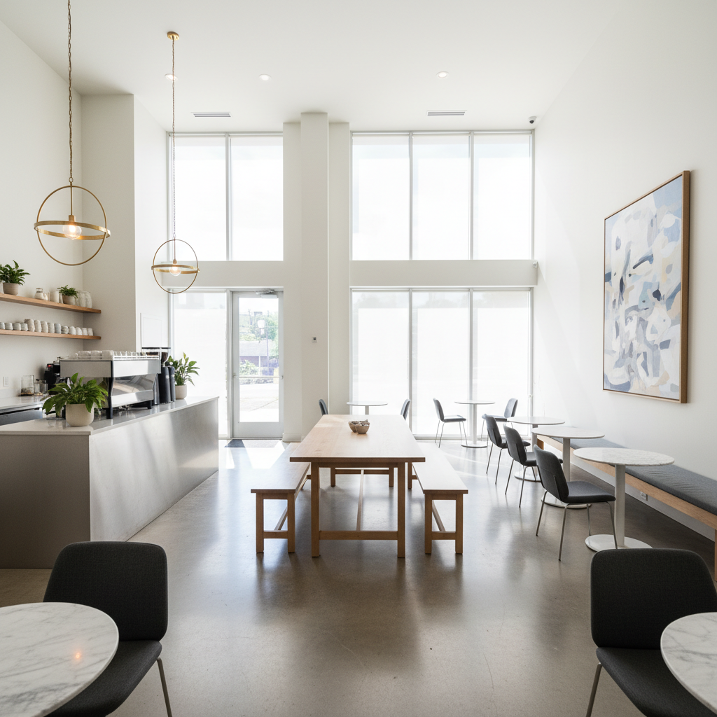 Commercial interior design — modern café space