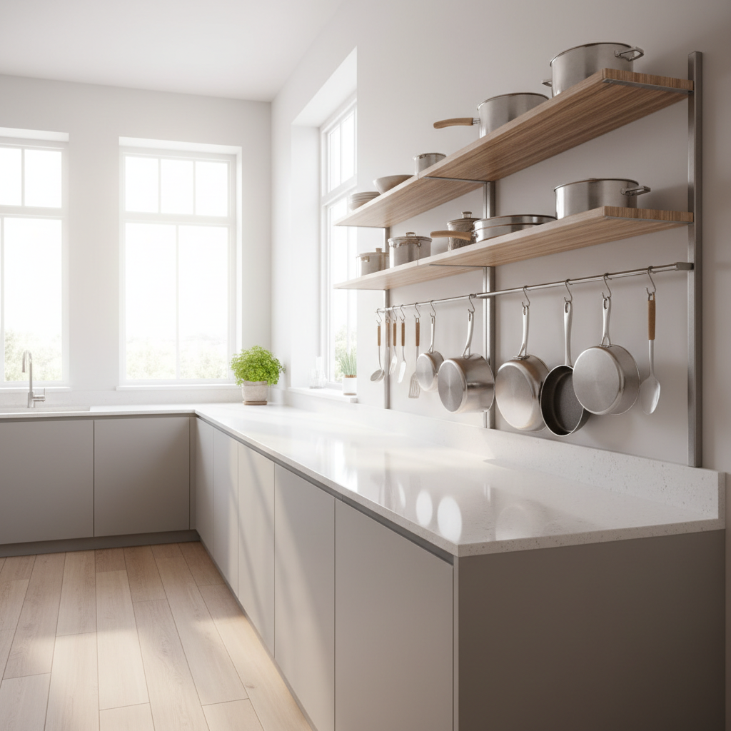 Clean, organized ranch kitchen with clear countertops and better workflow after redesign