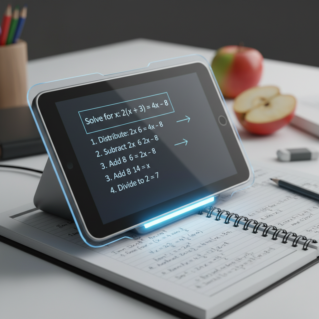 AI math solver scanning problems with step-by-step explanations