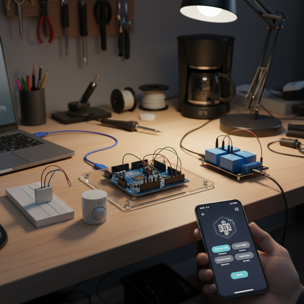 Person setting up mobile app on smartphone with bright screen in hand
